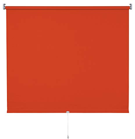 Verdunkelungsrollo Springrollo Mittelzugrollo 13 Farben klemmfix Rollo ohne Bohren Breite 62-202 cm Höhe 180 cm Fenster Vorhang blickdicht verdunkelnd klemmbar Klemmträger (102 x 180 cm / Terracotta)