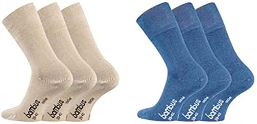 TippTexx 24 12 Paar Bambussocken Socken mit GERUCHS-KILLER Funktion und Antiloch-Garantie im Vorteilspack (as3, numeric, numeric_35, numeric_38, regular, regular, Beige/Jeans)