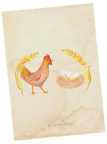 Mr. & Mrs. Panda Postkarte Huhn Stolz - Geschenk, Geschenkkarte, Einladung, Ansichtskarte, Landwirt, Bauernhof, Landwirtin, Hoftiere, Henne,