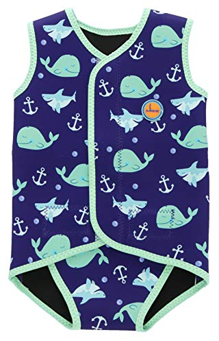Swimbubs Serviette de Bain Bébé Combinaison Bébé Combinaison Garçons Combinaison Chaude Filles UV UPF50 Maillot De Bain (18-30 Mois, Baleine Bleue)