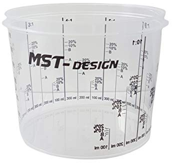 MST-DESIGN Lackmischbecher, 25 Stück mit 750ml I Robuste Einweg-Messbecher mit Mischskala I Mischbecher zum Anrühren von Lacken, Füller, Lasuren etc. I Anrührbecher I Hochwertiges Lackierzubehör