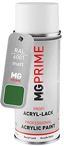 MG PRIME RAL 6001 Vert émeraude/Emerald green Bombe aérosol 400 ml mat séchage rapide