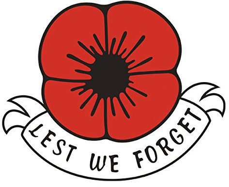 Lest we Forget Poppy Flower, Remembrance Day Sticker, Poppy Flower Decal, car, Window, Fridge, Laptop Sticker (Large - 20x16cm)
