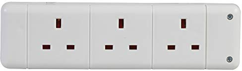PRO ELEC 3‑Gang Extension Socket, 13A, White – PELB1530