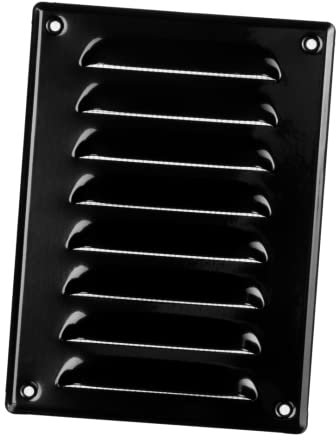 140x190mm Grille de Ventilation avec Moustiquaire - Grilles d'aération en Métal - Acier, Noir