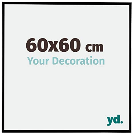 Your Decoration - Cadre photo 60x60 cm - Noir Mat - Cadre Photo en Plastique Avec Verre acrylique - Anti-Reflet - Cadre 60x60 - Evry