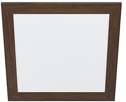 EGLO LED Panel Piglionasso mit Holz Deko-Rahmen, Deckenlampe Holz in Dunkel-Braun, Küchenlampe, Bürolampe, LED Flurlampe Decke neutralweiß, L x B 50 cm