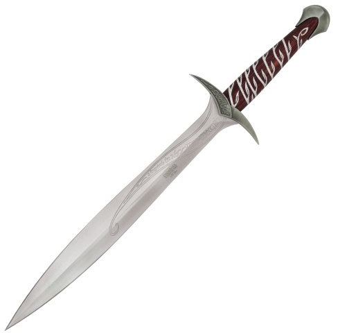 Herr der Ringe - 1/1 Replik - Frodo Beutlin Schwert - Stich - Deko-Schwert - 56 cm - mit Wandhalterung