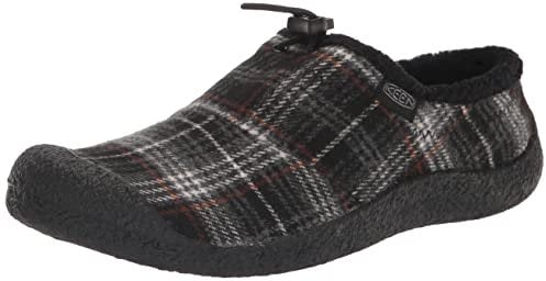KEEN Damen Howser 3 Slide Comfy Durable Hausschuhe, Black Plaid/Steel Grey, 39 EU