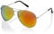 Ultra Pilot Sunglasses - Adults Silver Frame with Burnt Orange Lenses Mens and Womens Sunglasses Metal Framed Retro 80s Classic Style Sunglasses Women Men UV400 Protection Navigator Pilot Glasses