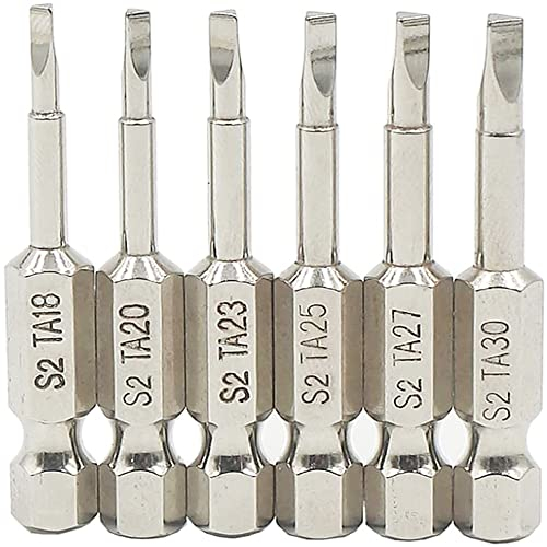 Fongmore 6 piezas 50mm 1/4 vástago hexagonal magnético cabeza triangular juego de puntas de destornillador de acero S2 puntas de destornillador Triángulo taladro