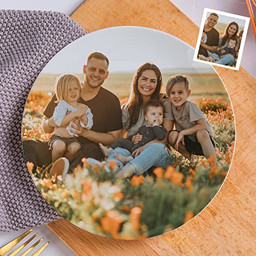 Personalisiert Foto Pastateller Keramik, Speiseteller oder Frühstücksteller runder Essteller aus hochwertigem Porzellan 20.6cm - Geschenke für Mama, Oma