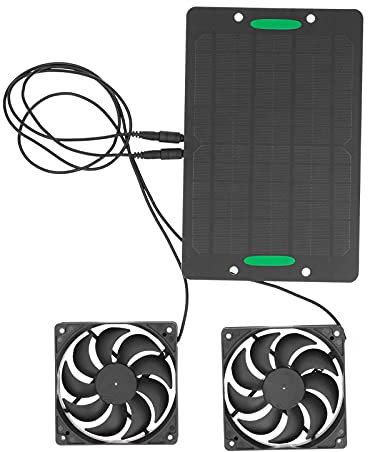 Kit ventola per pannelli solari, doppio estrattore d'aria per esterni, per serre 10W 800MA