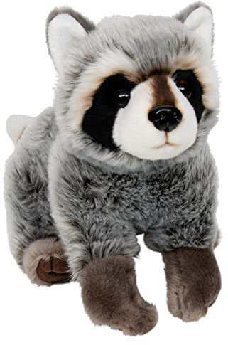 Teopet Waschbär-Kuscheltier Finn 30 cm groß – Flauschiger Waschbär aus Plüsch sehr weich - lebensecht - Realistisches Plüschtier nachhaltigen Materialien - Stofftier Geschenk für Babys, Kinder, Grau