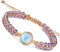 BENAVA Damen Yoga Armband Amethyst Edelstein Perlen mit Kristall Anhänger Violett | Edelstein Armband Meditation | 16-24 cm
