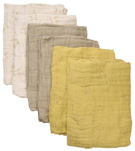 Pippi 6er Pack Unisex Baby Stoffwindel/Spucktuch/Mullwindel 65x65