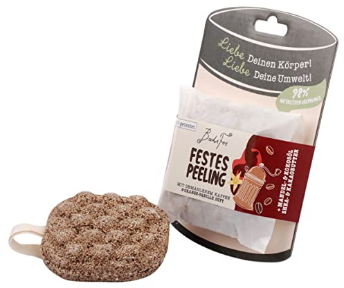 BadeFee - festes Körperpeeling mit Kaffee - Body Scrub mit 3-in-1 Effekt: Peeling, Reinigung & Pflege für zarte & geschmeidige Haut, ohne Mikroplastik, vegan & Tierversuchsfrei, Made in Germany