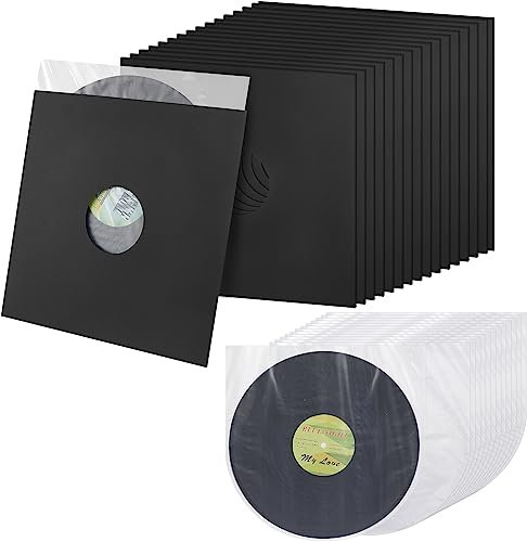 Henoyso 80 Stück 30,5 cm Vinyl-Schallplattenhüllen enthalten 40 Stück Albumhüllen, 40 Stück Innenhüllen, Vinylalbumhüllen, Kraftpapierhüllen für Alben, Vinyl-Schallplatten, Sammlungen,