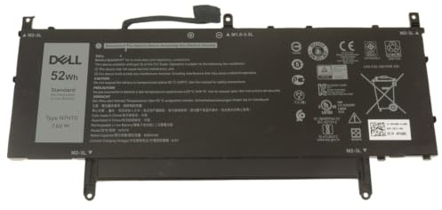 Dell Battery, 52WHR, 4 Cell, Lithium Ion, W125708108 (Lithium Ion)