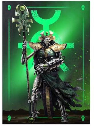 Displate Offiziell Warhammer MetallPoster Magnetische Befestigung Inklusive Lizenziert Bilder Hochwertiges Poster Warhammer - Xenos - Necron Imotekh Stormlord 2 Poster 45 cm x 32 cm