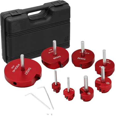 PPRK8 PVC Pipe Reamer, Plastic PVC Pipe Fitting Reamer Plumbing Tools Kit Fit into Standard 1/2 Drills PVC Pipe Reamer Tool Contains PPR75, PPR100, PPR125, PPR150, PPR200, PPR250, PPR300 and PPR400