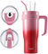BAG.IT Taza de viaje con popote y tapa, vaso con asa, termo de viaje de acero inoxidable con popotes y tapas, taza de café Stanle a prueba de fugas para bebidas calientes o heladas (exótica, 30 onzas)