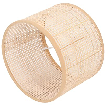Rattan-Lampenschirm, Ersatz, Gewebter Korb, Kronleuchter, Vintage-Hängetisch, Bodenlampenabdeckung, E27, E14, FINE TECHNOLOGY, Handgewebte Rattan-Lampe, Vintage-Bodenlampe,