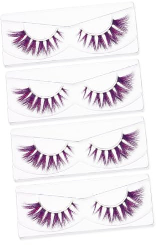 Ipetboom 4 Paia Di Ciglia Aspetto Naturale Ciglia Finte Cosmetici Ciglia Finte Ciglia Finte Ciglia Con Colore Ciglia Finte Mascherate Cluster Di Ciglia Ciglia 3D Fibra Di Halloween