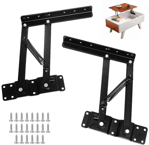 2 Piezas Muelles de Bisagra de Muebles, Acero Laminado en Frío Mecanismo Mesa Elevable Bisagras Abatibles, Herrajes para Mesas Plegables, Bisagra Abatiblepara Mesa de Centro (2)