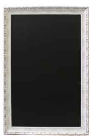 Alapizarra | Pizarra Estilo Vintage Superficie Negra con Marco Blanco | 198x 98 cm | Decorativa, Versátil | Pizarra Velázquez Negra para Tizas y Rotuladores de Borrado al Agua.