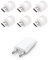 6 mini luces USB blanco, luz ambiente nocturna para dormitorios y vehículos. Se conecta a cargadores de móviles y dispositivos con puerto de salida USB. Incluye de regalo un adaptador para enchufe