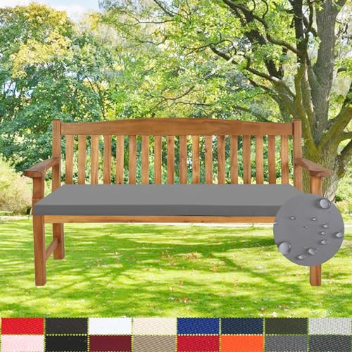 PHUSTJKL Bankkissen Bankauflage Outdoor Wasserdicht Stuhlkissen, 3CM Dicke rutschfeste Waschbar Abnehmbarem Gartenbankauflage, Sitzkissen für Gartenmöbel Schaukel Terrasse Drinnen, 100X40X3CM
