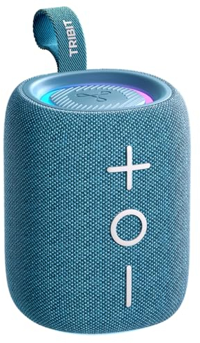 Tribit StormBox Mini 12W altoparlante wireless Bluetooth 5.4, suono surround a 360°, XBass, luci LED, 12 ore di suono, waterproof IPX7, Accoppiamento TWS, Type-C, portatile casa/esterno/viaggi