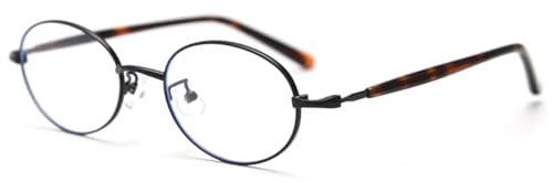 moomoobird Ovale Gläser Männer Frauen Retro Brillen Dünner Rahmen Klare Linse Brillen Metall Gläser Rahmen (black leopard frame)