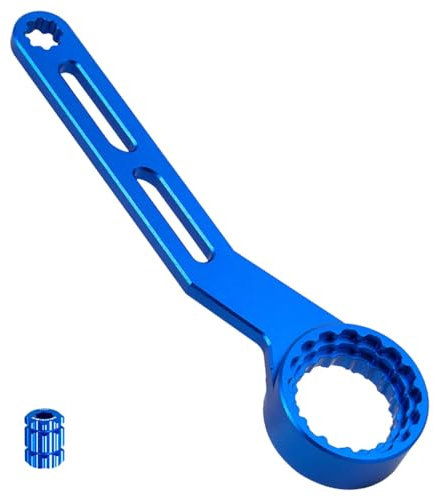 Fahrrad Werkzeug, BB-Schraubenschlüssel 6-in-1Multifunktional Fahrrad Tretlagerwerkzeug Reparatur für 12/16-Kerbe 39/41/44/46/49 mm Externe Schalen Verriegelungsring und Kurbelarmkappen-Entfernung