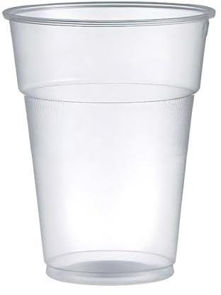 500 Bicchieri in Plastica Kristal da 400 ml - Set di 500, Resistenti e Riutilizzabili, Trasparenti e Eleganti, Ideali per Birra, Feste, Eventi e Uso Quotidiano