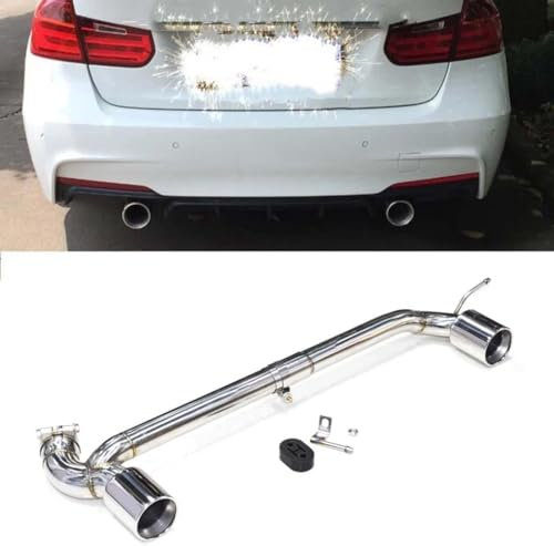 JXTTJ Endstuck Auspuff für BMW F30 F31 320i M Sport, Auspuffblenden Edelstahl Auto Endstück Endschalldämpfer Spitze Endrohrblende,A Silver