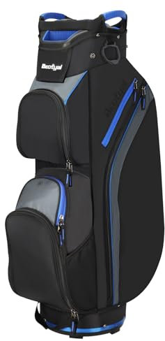 Beutyal Cart Golf Bag 15 Way Organizer Divider Top Golf Club Bags Lightweight Golf Cart Bags for Men Women with Cooler, Rain Cover