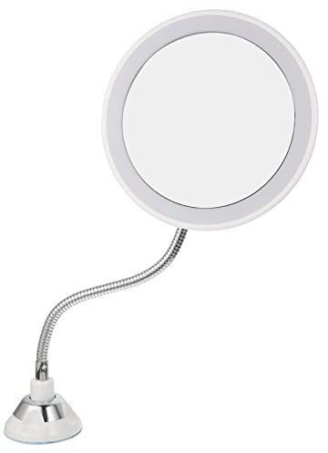 LALADEFIEE 360grado Espejo De Maquillaje Led Espejo De Aumento Compacto De Baño Cosmético Ventosa