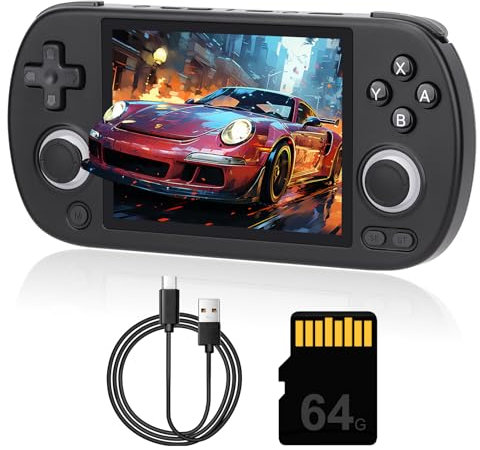 LncBoc RG40XX H Retro Handheld Game Console, HDMI TV Output, 4.0 IPS Screen, Linux System, 5000+ Built-in Games, Bluetooth 5G, WIFI, 64GB, Black