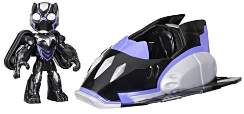 Marvel Iron Man and his Awesome Friends Black Panther Plane Action Figure & Toy Vehicle, 7.6-cm (3 inch) Super Hero Toys for Children, Ages 3+