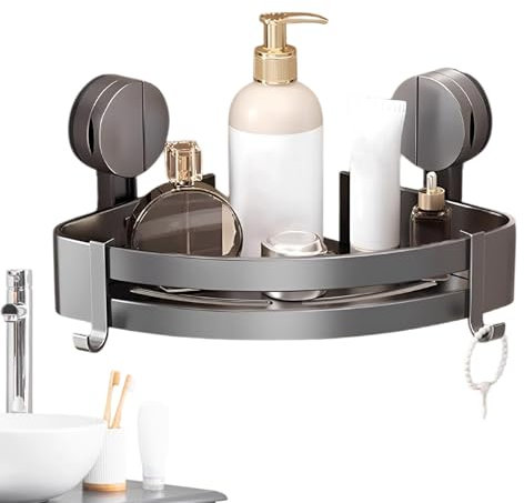 Organizer angolare per doccia, ripiani doccia angolari con ventosa, porta sapone impermeabile, mensola a parete senza foratura, salvaspazio, soluzioni di archiviazione in