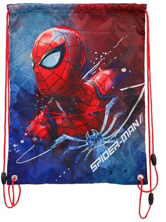 Marvel Spiderman - Turnbeutel Sportbeutel Schuhbeutel, 41 x 32 cm, blau/rot