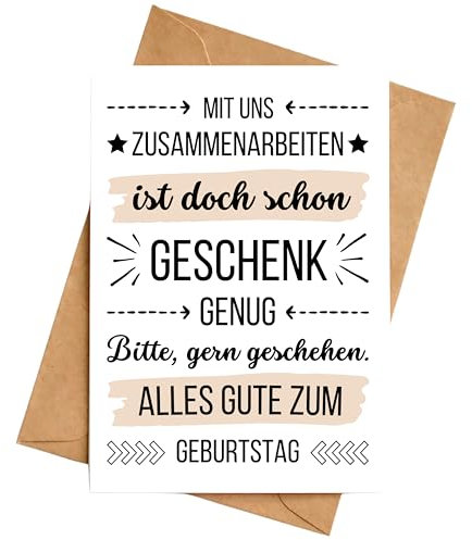 Geburtstagskarte Arbeitskollege Arbeitskollegin Kollege Kollegin Lustig Glückwunschkarte Klappkarte Karte DIN A6 mit Umschlag