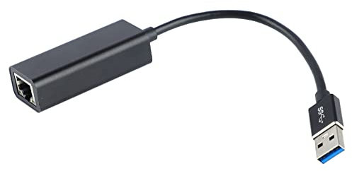 Keenso USB -C -T Ethernet Adapter Converter Protección Doble RJ45 Tableta de Cable Gigabit Negro