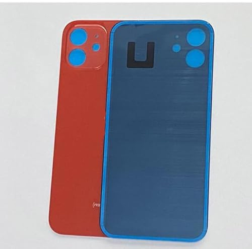 SCOCCA POSTERIORE TELAIO COMPATIBILE PER IPHONE 12 BACK COVER VETRO (ROSSO)