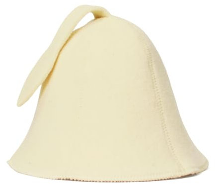 SAUNA GURU Saunahut Weiss Wollfilzmützen - Schützen Sie Ihren Kopf vor Hitze - Englische Sauna E-Book Handbuch inklusiv