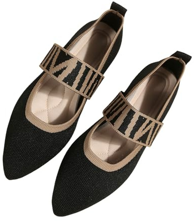 Flat Shoes Women's Lightweight Work Shoes Comfortable Soft Single Shoes Pointed Toe Casual Shoes Lightweight Dance Shoes Elegant Knitting Pumps Non-Slip Breathable Walking Shoes Traditional Shoes