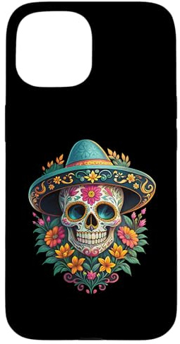 Halloween Sugar Skull Totenkopf Dia De Los Muertos Calavera Hülle für iPhone 15