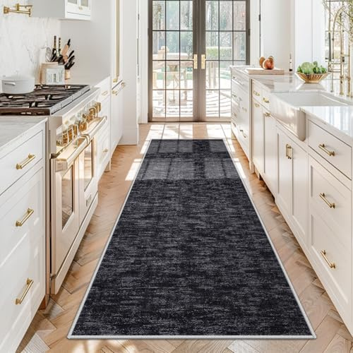 Teppich Läufer Flur Rutschfeste Küchenläufer Maschinen Waschbare 40 x 150 cm Kitchen Rug Schmutzfangmatte Innen Fußmatte Lang Teppichläufer Anpassbar Wohnzimmer Eingang Bettvorleger Schlafzimmer
